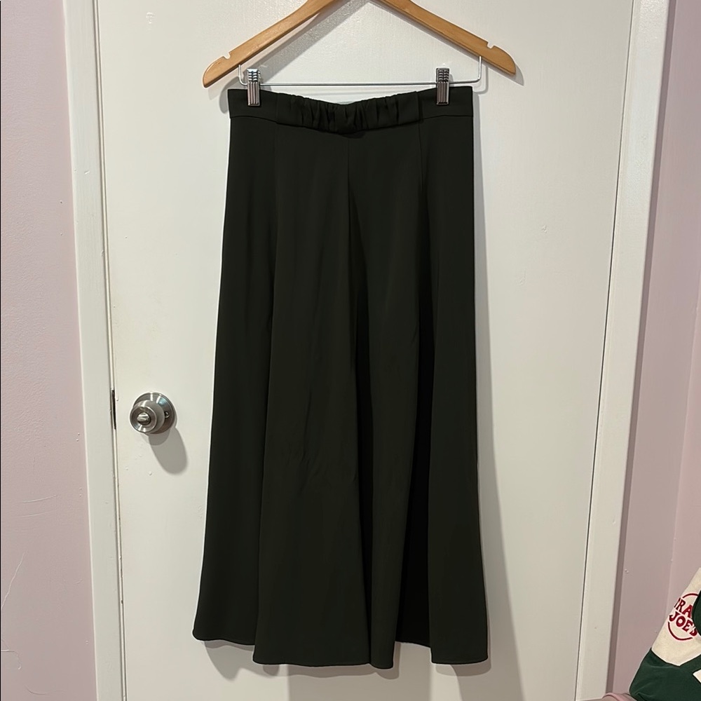 Zara Olive Green Maxi Skirt with Wide Leg